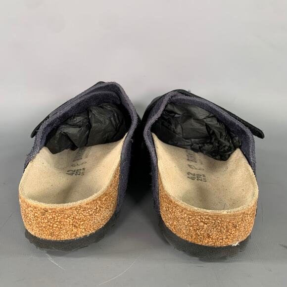 BIRKENSTOCK Size 9 Navy Khaki Mixed Fabrics Suede Slide Sandals main image 7